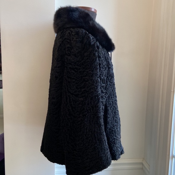 Swakara Lamb & Mink Fur Jacket - Picture 3 of 16